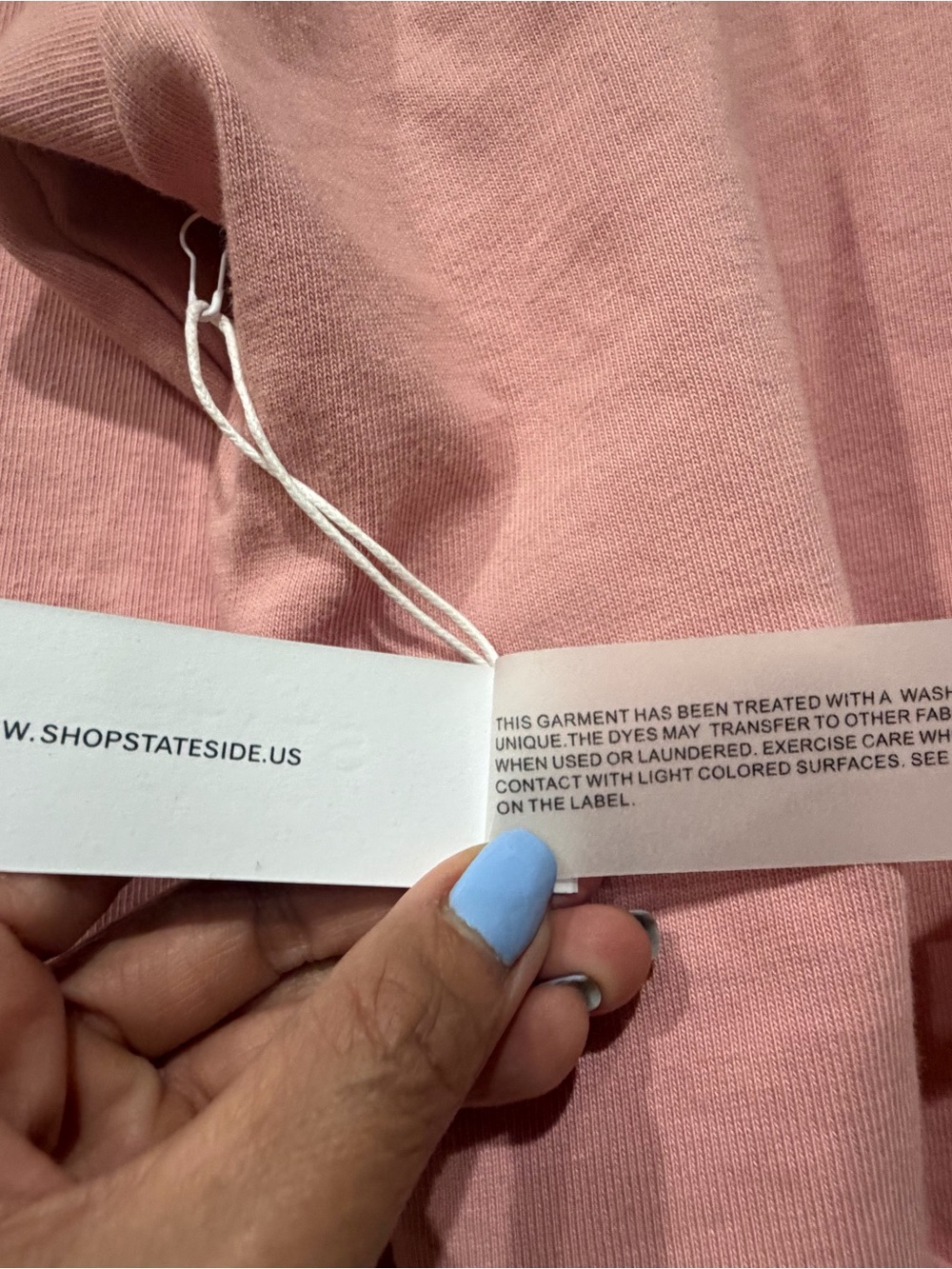 Stateside Dusty Pink Cropped Top with Contrast Collar Accent 100% Cotton - Picture 13 of 15